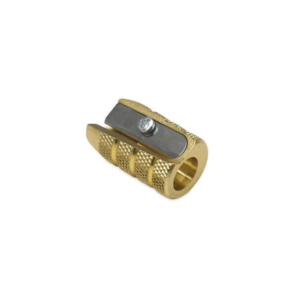 Brass Bullet Pencil Sharpener w/ Convenience Hole