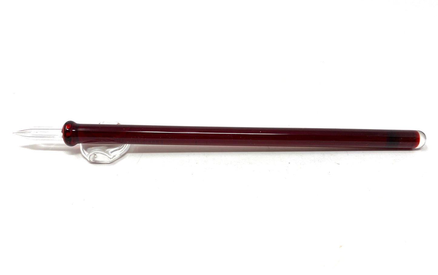 Handmade Glass Dip Pen - Garnet Red, Long