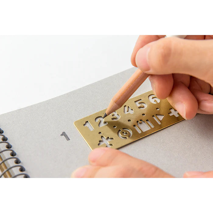 Traveler's Company Brass Stencil - Numbers and Symbols